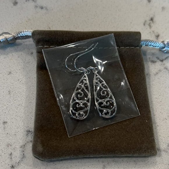 Elegant Drop Earrings Sterling Silver Dangle Dangling Teardrop Ladies Jewelry - Picture 7 of 11